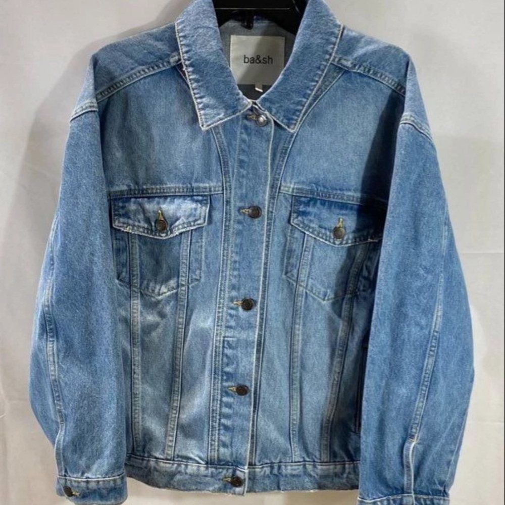 NWT ba&sh Rodney Denim Jacket Medium $385 retail - Picture 5 of 5